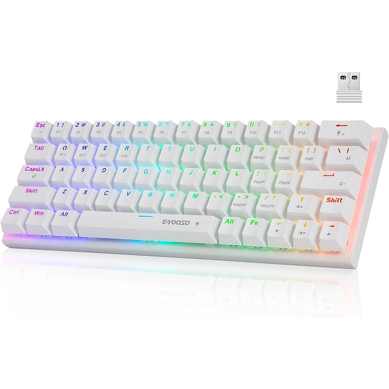 63 RGB কী ওয়্যারলেস BT 2.4GHz টাইপ-সি মেকানিক্যাল গেমিং কীবোর্ড