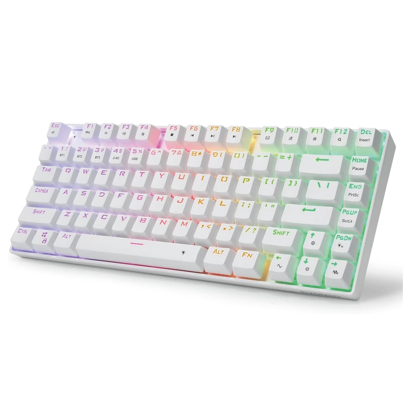 81keys ওয়্যারলেস ব্লুটুথ 2.4Ghz RGB মেকানিক্যাল কীবোর্ড